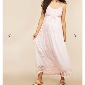 Motherhood maternity crochet detailed maxi dress